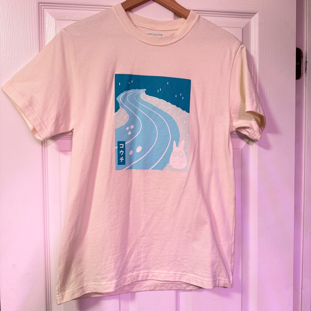 Studio Ghibli Japan Exhibit Exclusive Totoro Ocean Swirl Graphic Tee White Size
